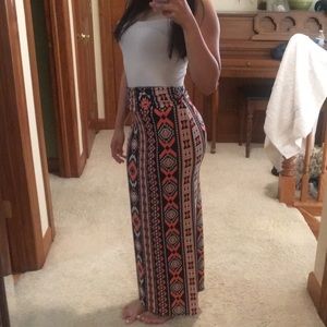 Rue 21 Peach Aztec Maxi Skirt